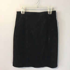 WILSON'S Vintage Skirt Black Leather Suede Straight 12
